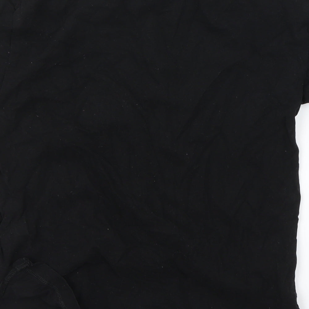 Brand and care label for Next girls’ black basic t-shirt, size 5, years