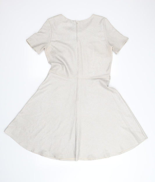millie & blossom Womens Beige Fit & Flare Size 14
