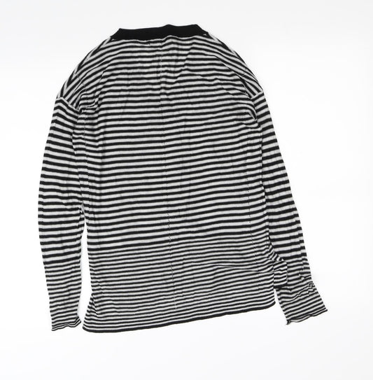 NEXT Womens Black Striped Basic Blouse Size 10