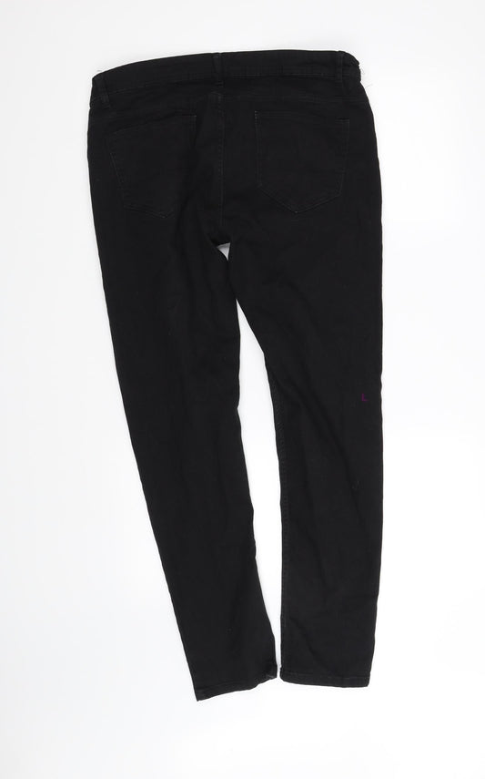 Denim & Co. Womens Black Trousers Size M L32 in