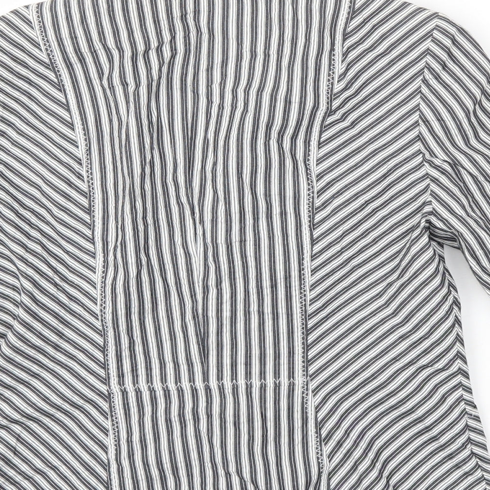 Brand and care label for FSR women’s grey striped jacket, size UK 8