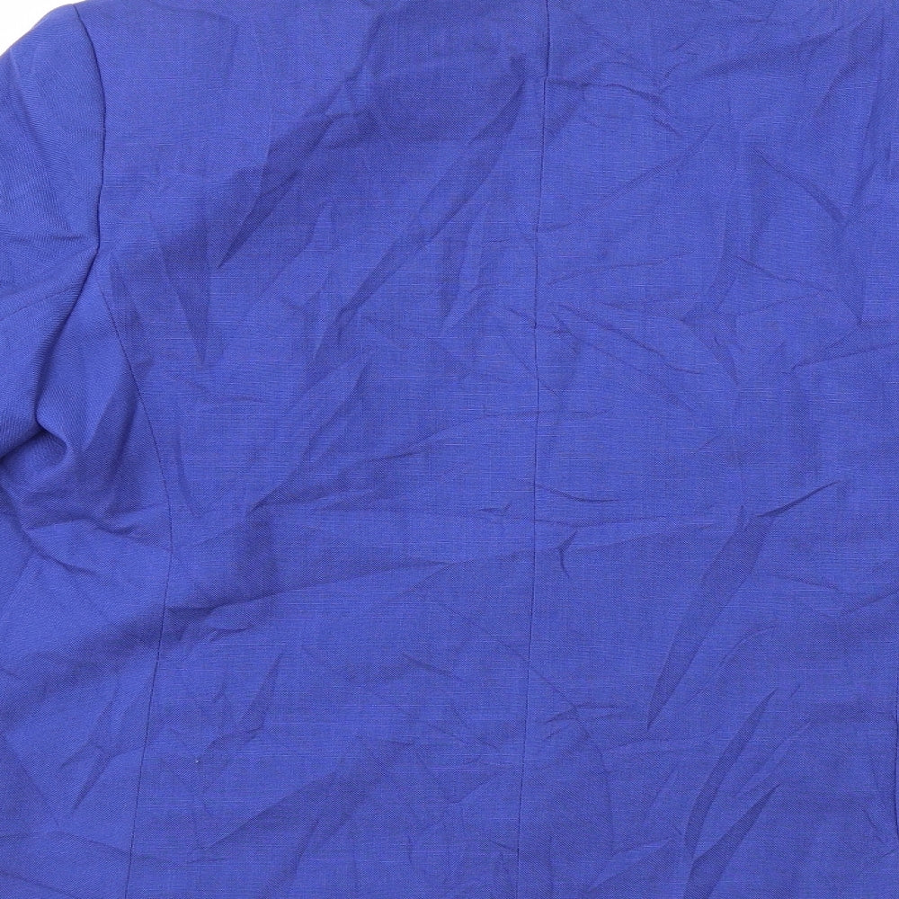 Brand and care label for Preworn women’s blue jacket, size UK 14