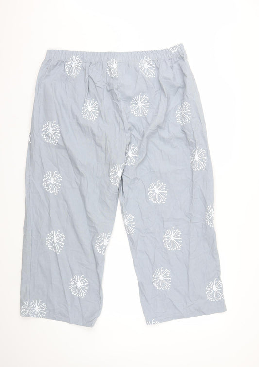 Preworn Womens Grey Floral Trousers Size 39 in L23 in
