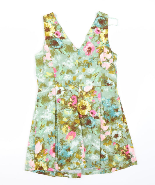 Be beau Womens Multicoloured Floral Rayon A-Line Size 14 - l