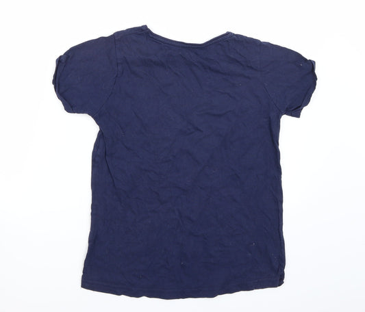 Young Dimension Girls Blue Rayon Basic T-Shirt Size 12 Years