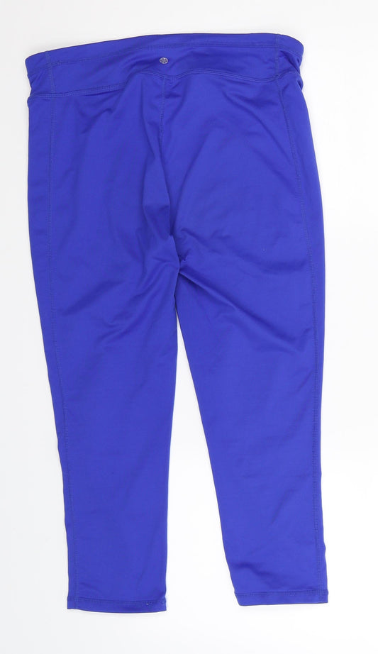 Papaya Womens Blue Compression Leggings Size M L21 in - Cropped
