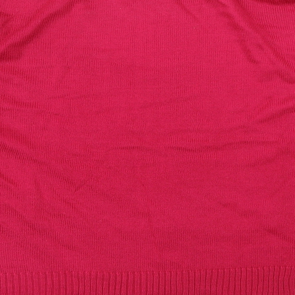 Brand and care label for Bonmarché women’s pink jumper, size UK 22