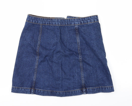 Topshop Womens Blue Denim A-Line Skirt Size 28 in