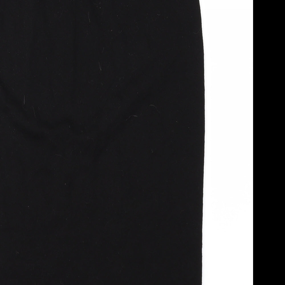 Brand and care label for Bozzolo women’s black a-line skirt, size S