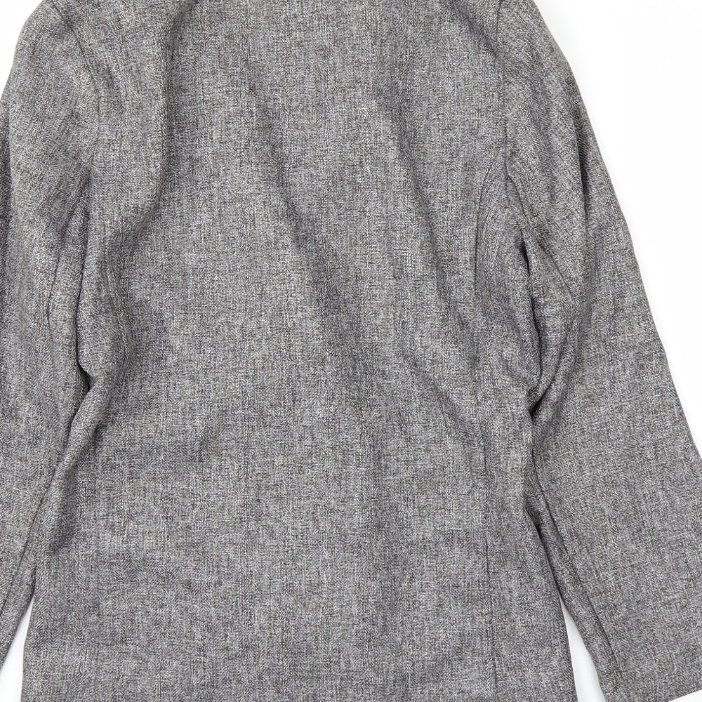 Brand and care label for Primark women’s grey overcoat coat, size UK 10