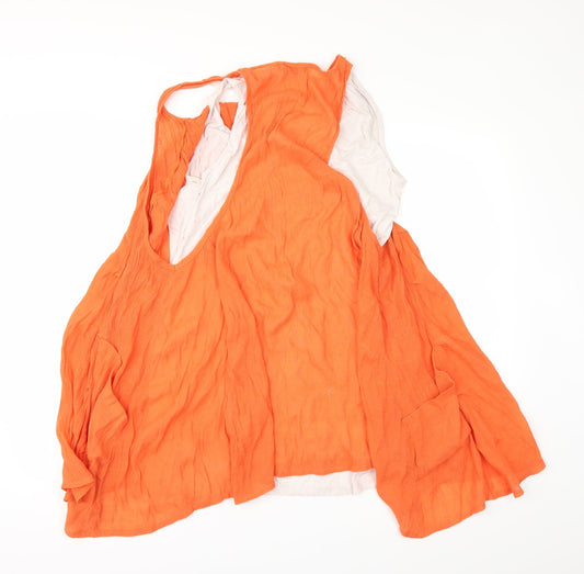 isabel Womens Orange Fit & Flare Size L