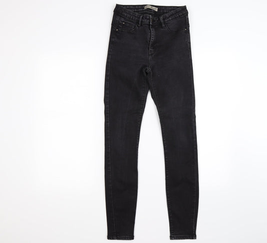 Additional front view of denim co women’s black denim skinny jeans, size UK 10, 29-inch leg