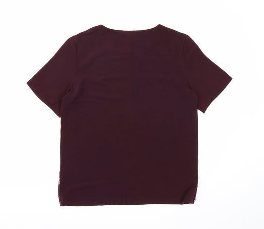 Warehouse Womens Purple Basic T-Shirt Size 12