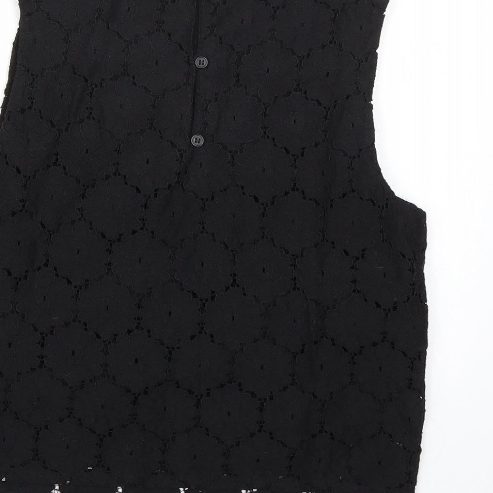 Marks and Spencer Girls Black Floral Cropped Tank Size 12-13 Years