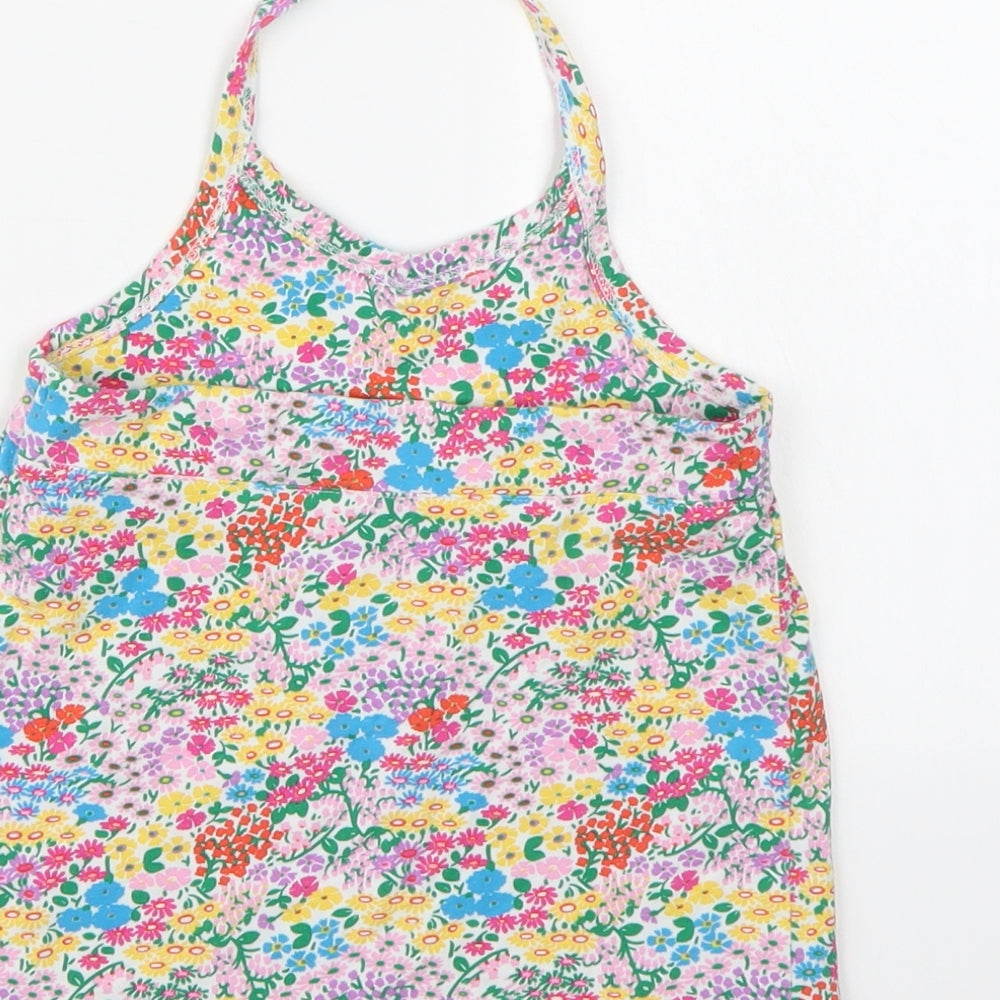 Brand and care label for Next girls’ multicoloured floral cropped tank, size 6-7, years