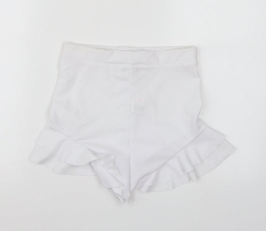 PRETTYLITTLETHING Womens White Cut-Off Shorts Size 10