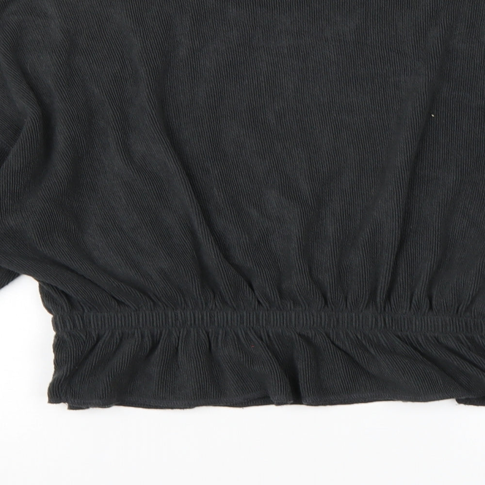 Brand and care label for Zara Knit women’s grey knit jumper, size S