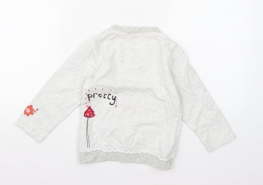 Vogue Fashion Girls Grey Jersey Pullover Sweatshirt Size 6 Years