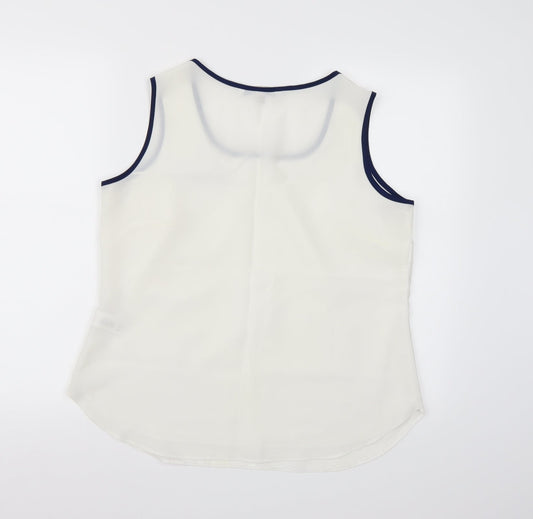 Joanna Hope Womens White Chiffon Camisole Tank Size 14