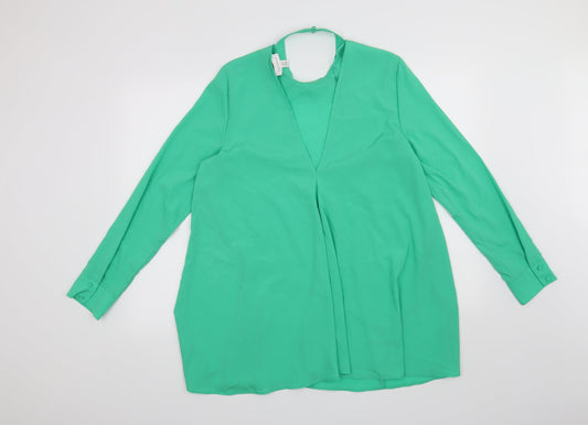 Topshop Womens Green Basic Blouse Size 12