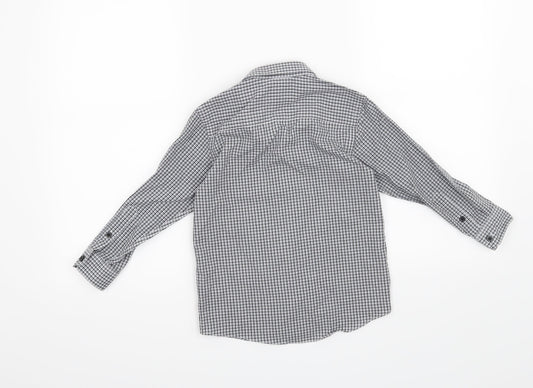 Duck & Dodge Boys Grey Check Basic Button-Up Size 5 Years