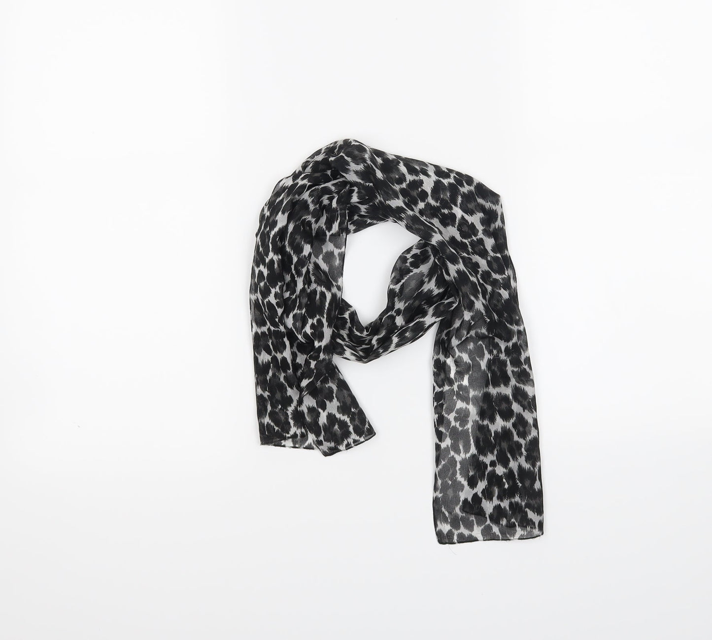 Preworn Womens Black Animal Print Scarf