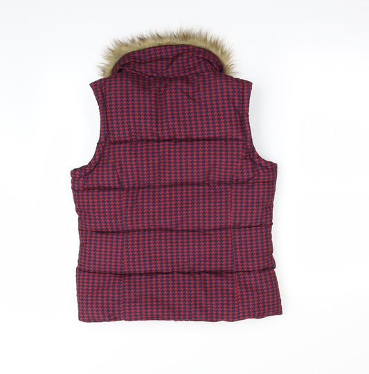 George Womens Multicoloured Houndstooth Gilet Coat Size 8
