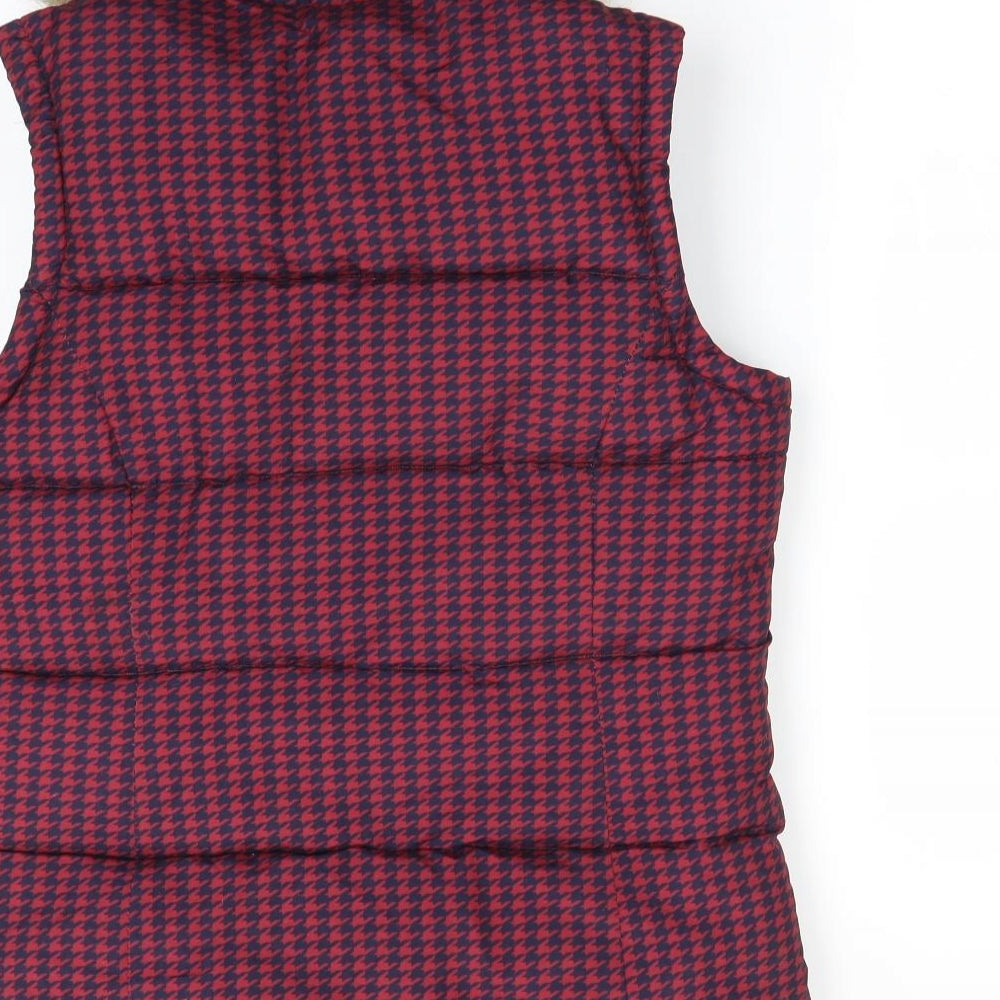 Brand and care label for George women’s multicoloured houndstooth gilet coat, size UK 8