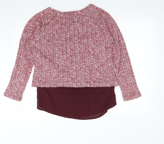 NEXT Womens Purple Houndstooth Pullover Jumper Size 12