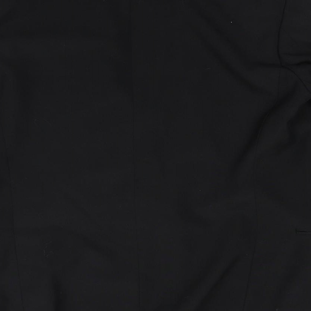 Brand and care label for Preworn men’s black jacket blazer, size M