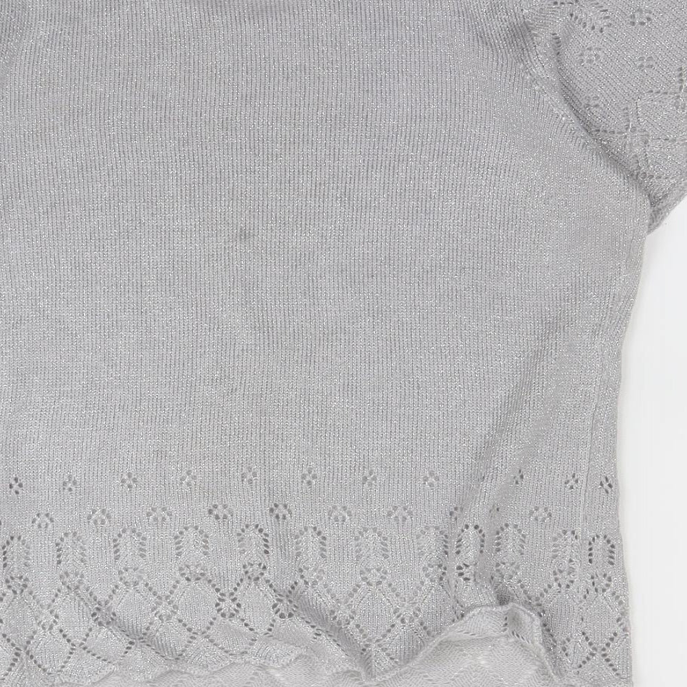 EWM Womens Silver Basic T-Shirt Size M