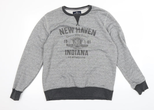 Easy Mens Grey Pullover Jumper Size L