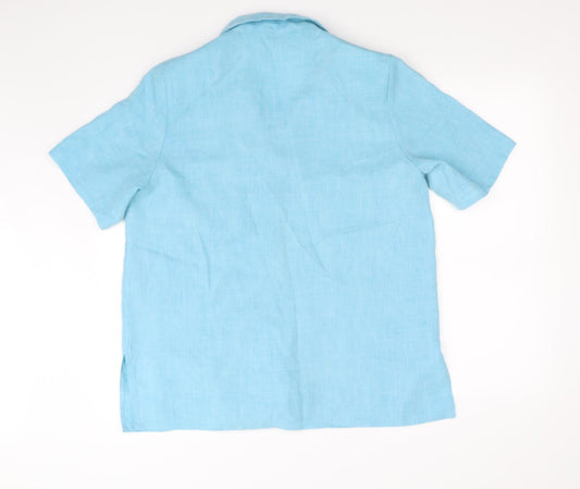 classic fringe Womens Blue Basic Polo Size 18