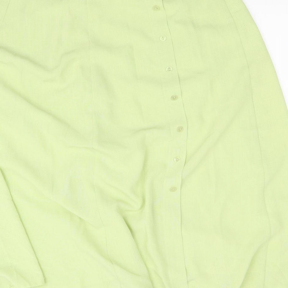 Brand and care label for isebella women’s green flare skirt, size UK 18