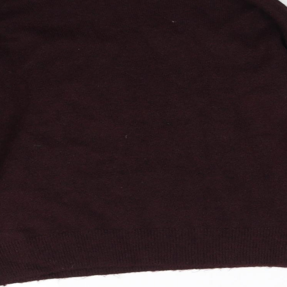 Brand and care label for H&M women’s purple jumper, size XS
