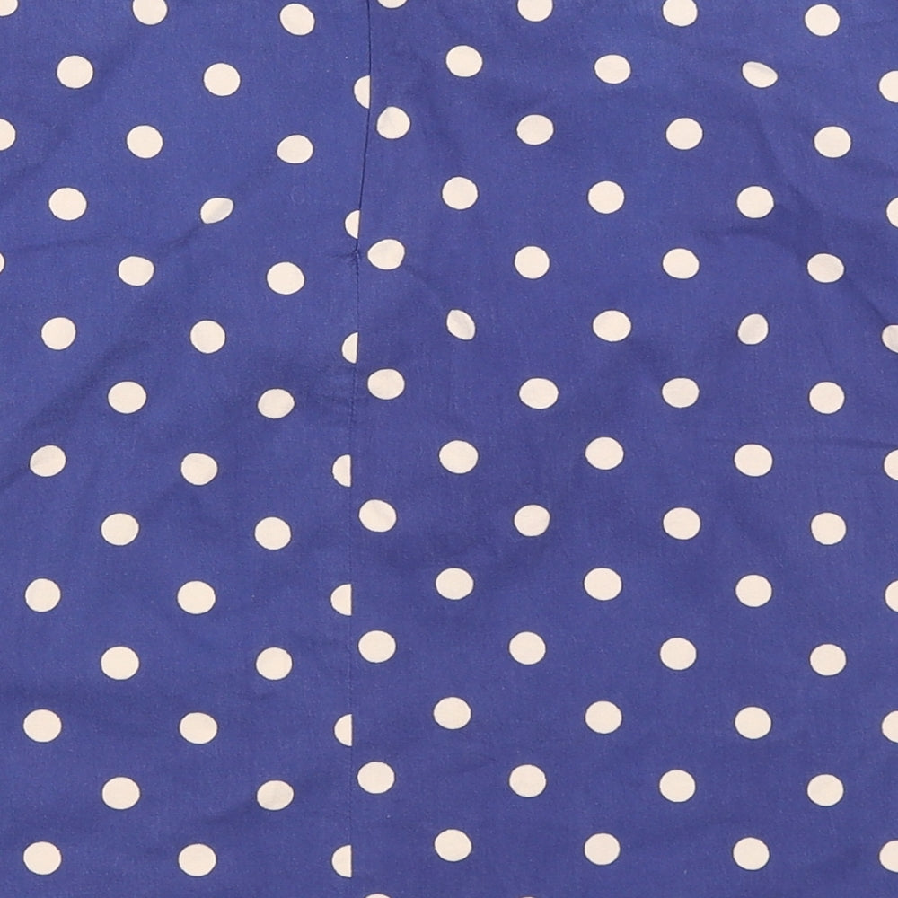Topshop Womens Blue Polka Dot Mini Skirt Size 12