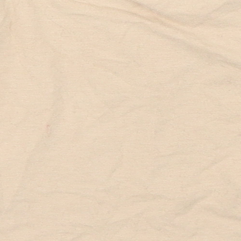 Brand and care label for Next girls’ beige basic t-shirt, size 3-6, months