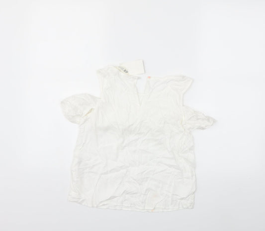 H&M Girls White Basic Blouse Size 11-12 Years