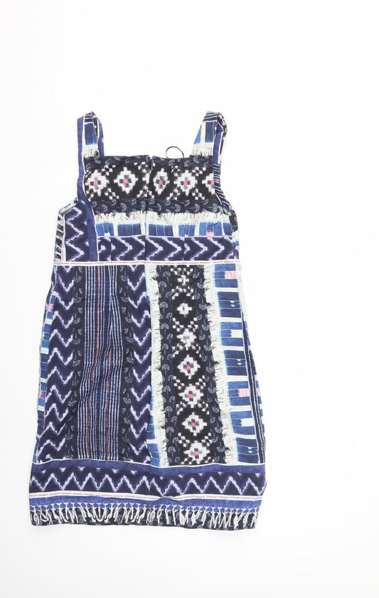 Warehouse Womens Blue Striped Shift Size 10