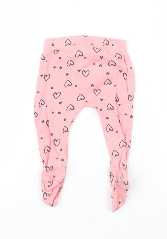 George Girls Pink Geometric Capri Leggings Size 3-6 Months - Hearts