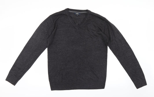 Easy Mens Grey Knit Pullover Jumper Size M