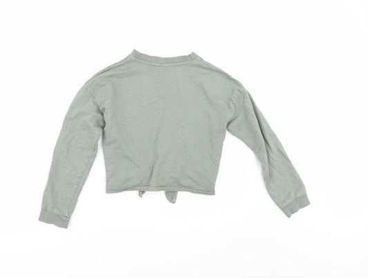 H&M Girls Green Pullover Sweatshirt Size 9-10 Years