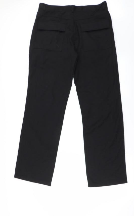 detail Mens Black Trousers Size 35 in L27 in