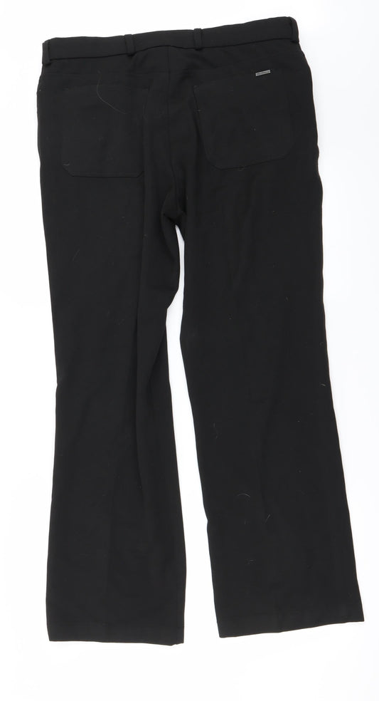 Preworn Mens Black Trousers Size 36 in L32 in