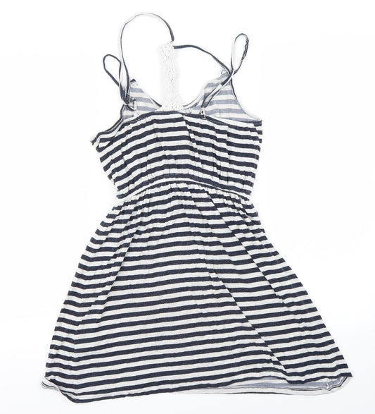 NEXT Womens White Striped A-Line Size 8