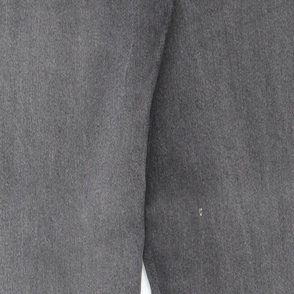 Brand and care label for Preworn women’s grey trousers, size UK 12, 27-inch leg