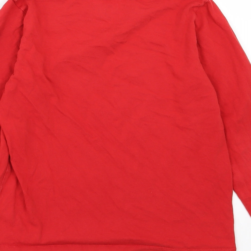Brand and care label for Next boys’ red jersey basic t-shirt, size 11, years - skate