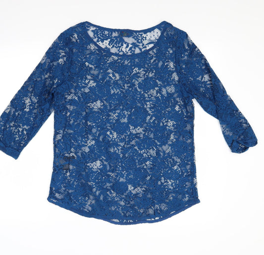 Marks and Spencer Womens Blue Floral Basic Blouse Size 12