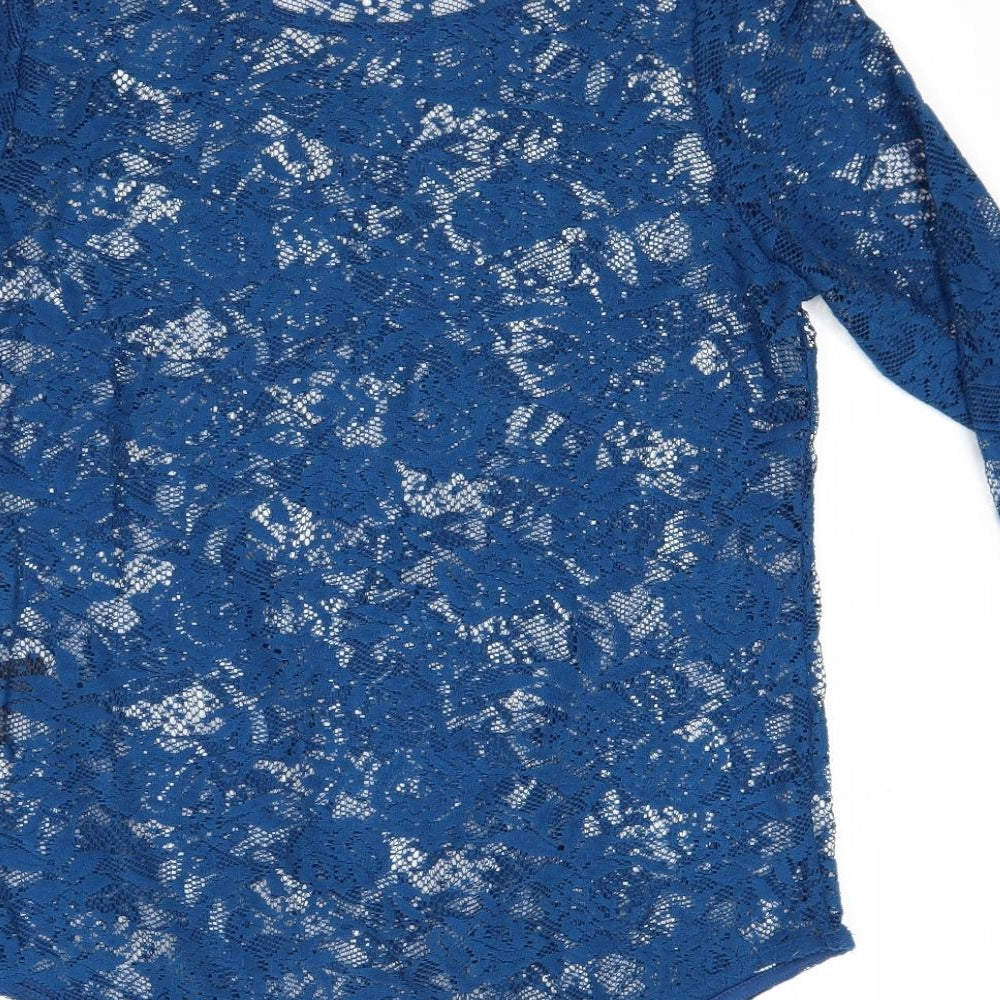 Marks and Spencer Womens Blue Floral Basic Blouse Size 12