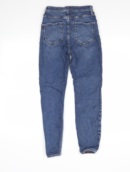 Preworn Womens Blue Denim Skinny Jeans Size 8 L27 in